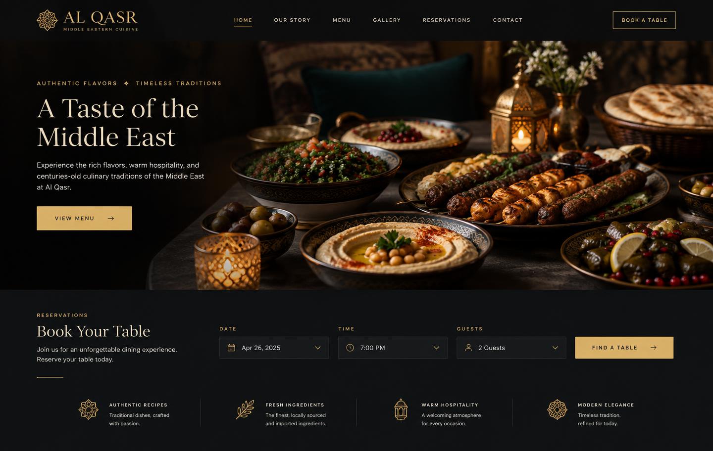 Le Mirage restaurant live demo website